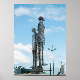 Batumi stad Georgia. Ali en Nino standbeeld Poster
