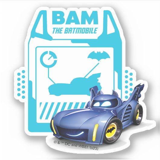 Batwheels™ BAM - De Batmobile Sticker (Voorkant)