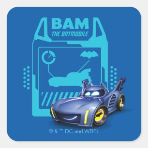 Batwheels™ BAM - De Batmobile Vierkante Sticker