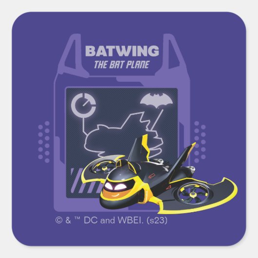 Batwheels™ Batwing - Het vleermuisvlak Vierkante Sticker (Voorkant)
