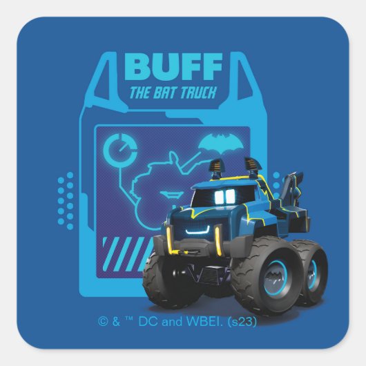 Batwheels™ Buff - De Bat Truck Vierkante Sticker (Voorkant)