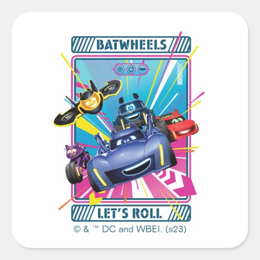 Batwheels™ - Laten we rollen Vierkante Sticker (Voorkant)