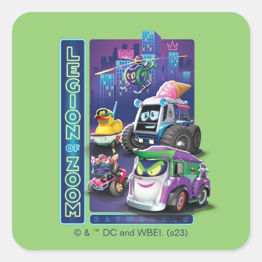 Batwheels™ - Legioen van Zoom Vierkante Sticker (Voorkant)