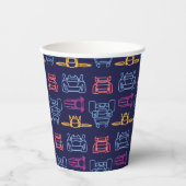 Batwheels™ Neon-omtrekpatroon Papieren Bekers (Voorkant)