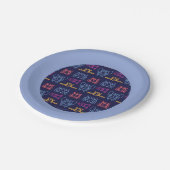 Batwheels™ Neon-omtrekpatroon Papieren Bordje (Gekanteld)