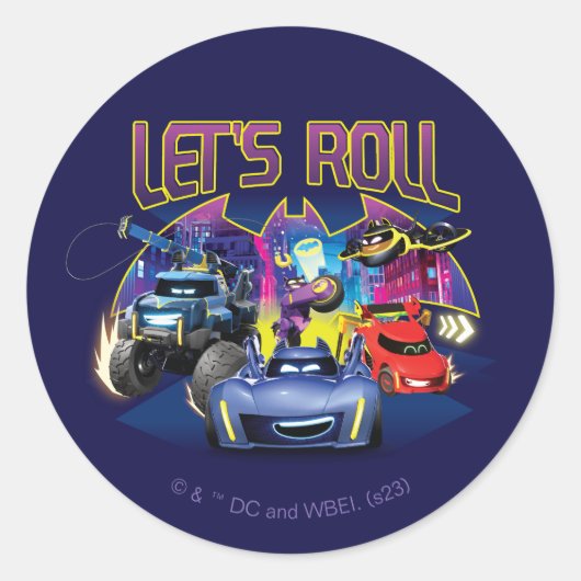 Batwheels™ Team - Let's Roll Ronde Sticker (Voorkant)