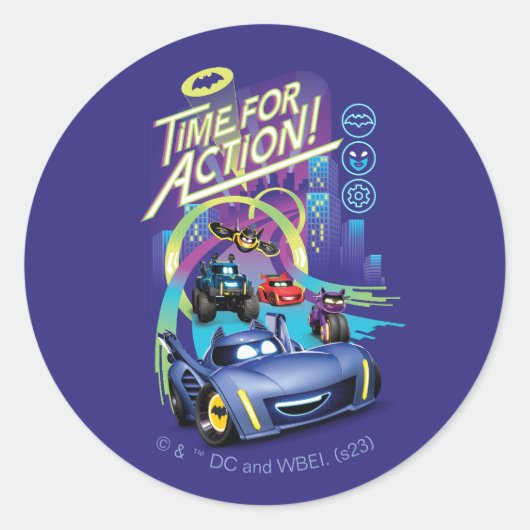 Batwheels™ - Tijd voor actie Ronde Sticker (Voorkant)