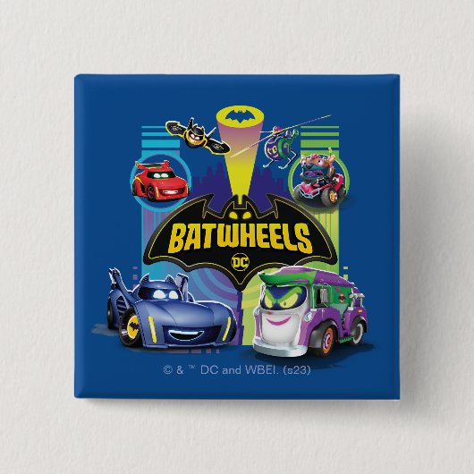 Batwheels™ versus Legion of Zoom Vierkante Button 5,1 Cm (Voorkant)