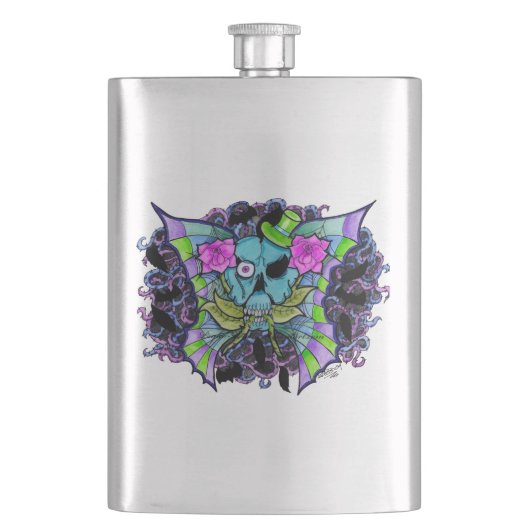 Batwing Skull Premium Flask Flacon (Voorkant)