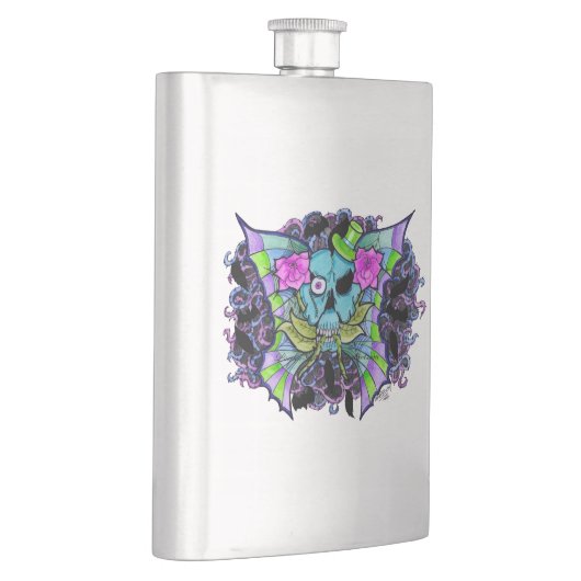 Batwing Skull Premium Flask Flacon (Rechts)