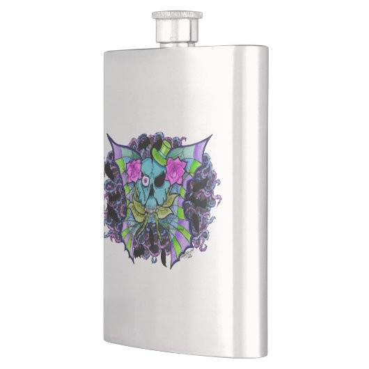 Batwing Skull Premium Flask Flacon (Links)