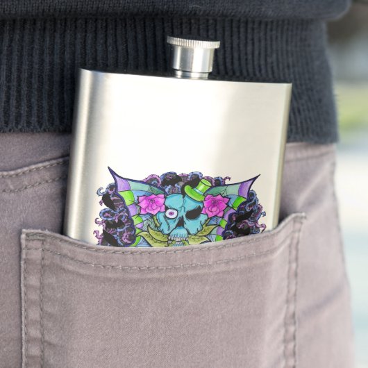 Batwing Skull Premium Flask Flacon (Voorbeeld)