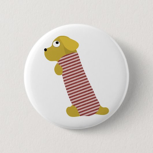 bau-hond verkleed ronde button 5,7 cm (Voorkant)