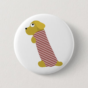 bau-hond verkleed ronde button 5,7 cm