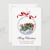 Bauble Car Christmas Feestdagenkaart (Voorkant / Achterkant)