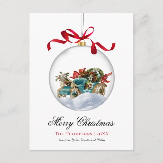 Bauble Car Christmas Feestdagenkaart (Voorkant)