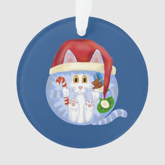 Bauble Cat Kerstmis Ornament (voorkant)