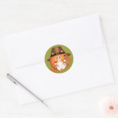 Bauble Cat Thanksgiving Ronde Sticker (Envelop)