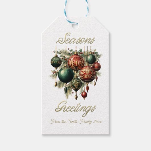 Bauble Christmas Gift Label Cadeaulabel (Voorkant)