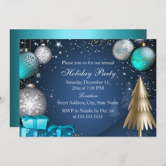 Bauble Corporate Work Kantoor kerstparty Kaart (Voorkant / Achterkant)