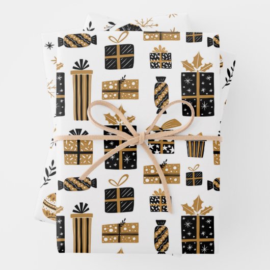 Bauble Gifts en kerststars Pattern Inpakpapier Vel (In situ)