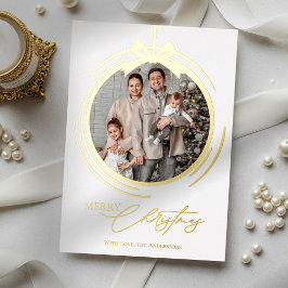 Bauble Ornament Calligraphy Christmas One Photo Folie Feestdagenkaart