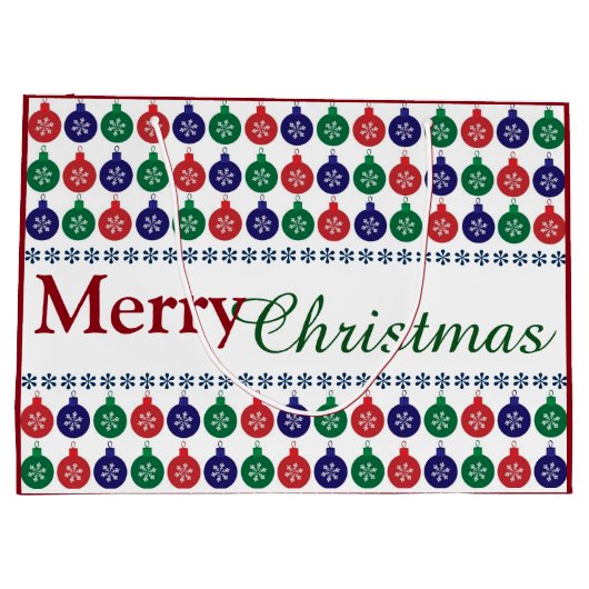 Bauble Pattern Colorful Kerstmis Groot Cadeauzakje (Achterkant)