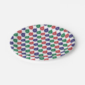 Bauble Pattern Colorful Kerstmis Papieren Bordje (Gekanteld)