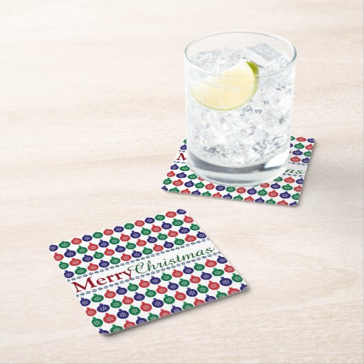 Bauble Pattern Kerstmis Kartonnen Onderzetters (Insitu)