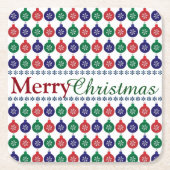 Bauble Pattern Kerstmis Kartonnen Onderzetters (Voorkant)