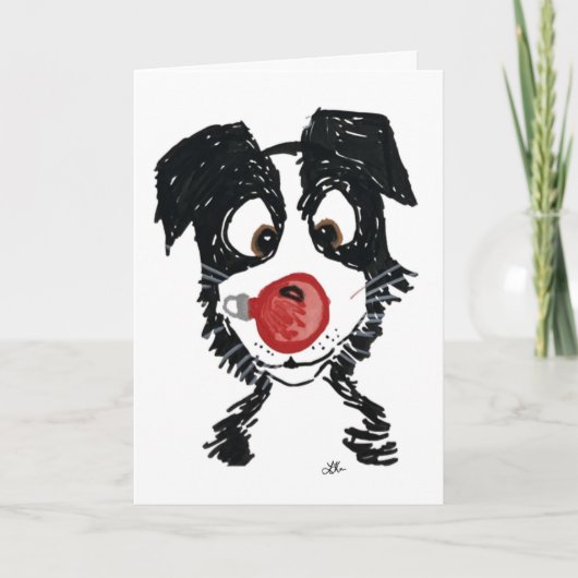 Bauble Pup Christmas Card Kaart (Voorkant)