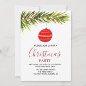 Bauble  Retro Rode Kerstfeest Kaart (Voorkant)