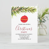 Bauble  Retro Rode Kerstfeest Kaart (Staand voorkant)