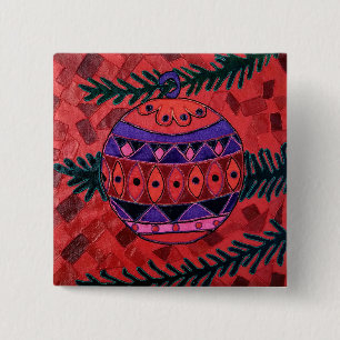Bauble Vierkante Button 5,1 Cm