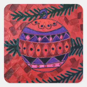 Bauble Vierkante Sticker