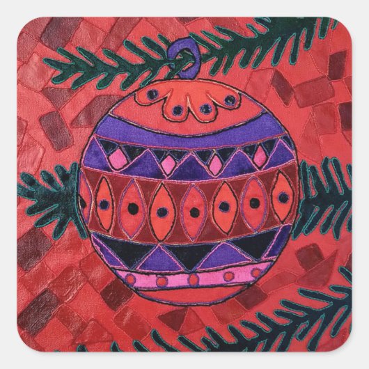 Bauble Vierkante Sticker (Voorkant)