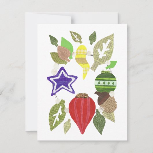 Bauble Wreath Invitation Kaart (Voorkant)
