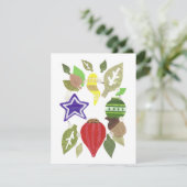 Bauble Wreath Invitation Kaart (Staand voorkant)