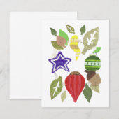 Bauble Wreath Invitation Kaart (Voorkant / Achterkant)