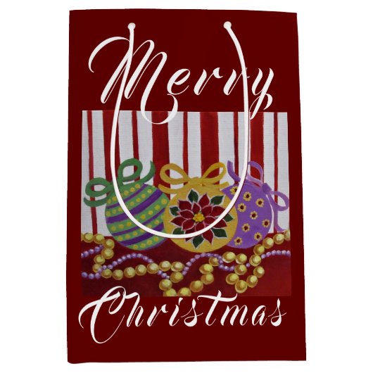 Baubles and Beads Custom Gift Bag - Klein, Glanzen Medium Cadeauzakje (Voorkant)