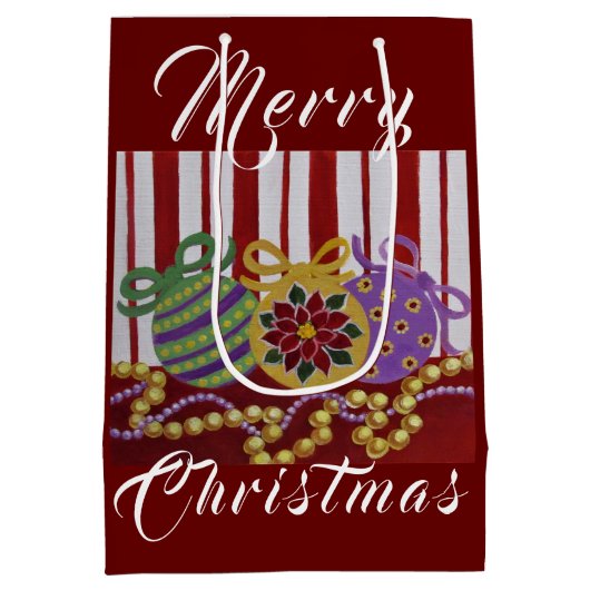 Baubles and Beads Custom Gift Bag - Klein, Glanzen Medium Cadeauzakje (Achterkant)