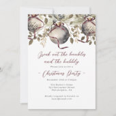 Baubles & Bubbly kerstfeest uitnodiging (Voorkant)