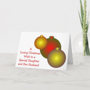 Baubles Daughter en Son-in-law Kerstmis Feestdagen Kaart