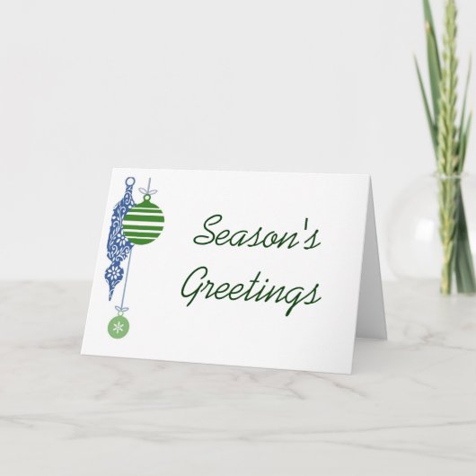 Baubles Design Gepersonaliseerde Kerstmis Feestdagen Kaart (Voorkant)