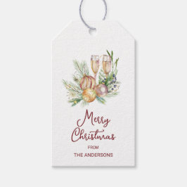 Baubles en Champagne-kerstcadeauLabel Cadeaulabel