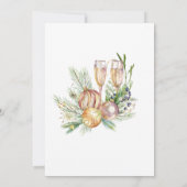 Baubles en Champagne-kerstcocktail Kaart (Achterkant)