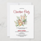 Baubles en Champagne-kerstfeest Kaart (Voorkant)