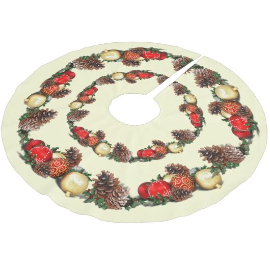 Baubles en dennenappels kerst kerstboom rok (Gekanteld)