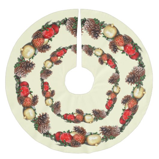 Baubles en dennenappels kerst kerstboom rok (Voorkant)