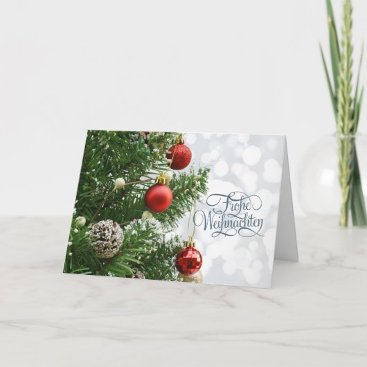 Baubles, fir. cones German Kerstfeestay Card Feestdagen Kaart (Voorkant)